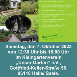 4. KLEINGÄRTNERTAG DES STADTVERBANDES DER GARTENFREUNDE HALLE (SAALE) E.V.